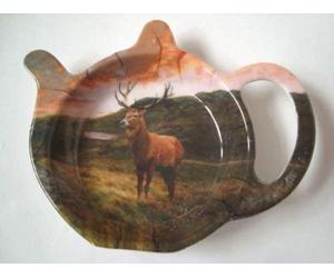 Melamine Teabag Tea Bag Tidy Holder Highland Stag