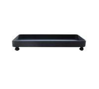 Melamine Tray,Rectangular Storage Plate,Features Solid Wood Legs At the Bottom,Suitable for Holding Cups and Food(Black,39.3x27.3x3.4cm)