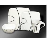 Flamefield Zen Melamine Set - 4 Dinner Plates, 4 Side Plates, 4 Bowls & 4 Mugs