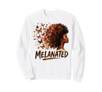 Melanated Watercolor Afro American Black Queen Butterfly Sweatshirt