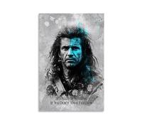 Melancholic Warrior Poster Print Inspirational Art Braveheart Quote Unique Wall Decor Motivational Home Art Freedom Theme Vintage Style Black And White Artwork Gift 24x36inch(60x90cm) Unframed