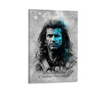 Melancholic Warrior Poster Print Inspirational Art Braveheart Quote Unique Wall Decor Motivational Home Art Freedom Theme Vintage Style Black And White Artwork Gift 16x24inch(40x60cm) Framed