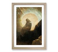 Melancholy by Odilon Redon Framed Print | A2 Oak Framed Wall Art | Ready to Hang | Modern Nature Picture | Living Room Bedroom Lounge Office