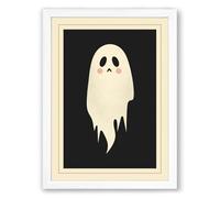 Melancholy Ghost Modern Framed Wall Art Print A2 (59.4×42cm) White, Wall Decor for Living Room, Bedroom, Office & Home, Ready to Hang, Art Gift