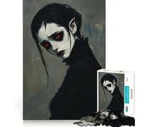 Melancholy Vampire︰ Gothic Undead Beauty with Piercing Red Eyes Jigsaw Puzzles for Teenagers 1000 Piece Brain Exercise DIY Fun Family Game Art Display (50x75cm)