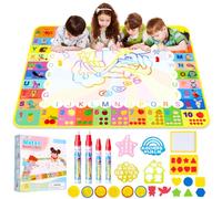 MELAND Water Doodle Mat, Mess-Free Toy for Kids & Toddlers Ages 3-6 | 120 x 90cm, Large, Reusable, 4 Magic Pens, Creative and Learning, Birthday Gifts for Boys and Girls, Indoor & Outdoor Play