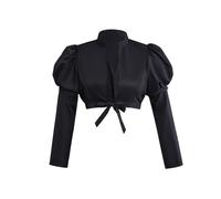 MelangCos Women's Empire Costume Spencer Jacket Regency Crop Redingote Horse Riding Show Coat, Black, XXL