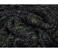 Melange Chenille Sparkle Cotton Blend Knitwear Fabric, per metre - Green Black