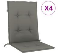 vidaXL Melange Dark Grey Chair Cushions - Polyester Fabric Seat Pads for Office/Garden/Patio Furniture, Non-Slip with Foam Filling, 100x50x4cm, 4-Pack
