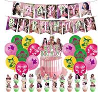 Melanie 30PCS Party Balloon Decorations Set - Happy Birthday Banner, Cake Topper & More for Kids' Melanie Theme Birthday Party