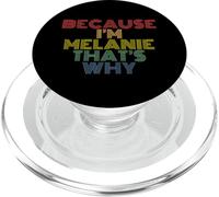 Melanie Funny Because I'm Melanie Retro Rainbow PopSockets PopGrip for MagSafe