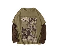 Melanie Martinez Unisex-Adult Standard Larynx 2in1 Exclusive Longsleeve T-Shirt, Olive, L