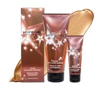 Melanie Mills Hollywood Gleam Body Radiance All In One Makeup, Moisturiser & Glow For Face & Body Peach Deluxe