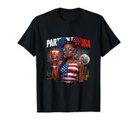 Melanin Afro Party In The USA Black Girl US Flag 4th Of July T-Shirt