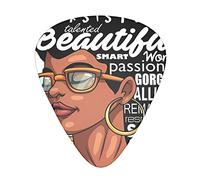 Melanin Afro Woman* Guitar Picks Pack Of 12,Comfortable Feel, Smooth Edges, Abrasion,Suitable For Guitar, Ukulele, Etc.