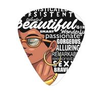 Melanin Afro Woman Guitar Plectrums 12 Pieces For Ukulele Bass Instrument Accessories