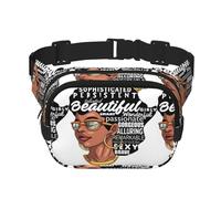 Melanin Afro Woman Unisex Adjustable Waist Square Double Layer Waist Pack for Outdoor Activities Travelling Running Hiking