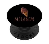 Melanin Chocolate Ice Cream Afro American Pride Juneteenth PopSockets Adhesive PopGrip