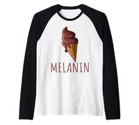 Melanin Chocolate Ice Cream Afro American Pride Juneteenth Raglan Baseball Tee