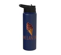 Melanin Chocolate Ice Cream Afro American Pride Juneteenth Stainless Steel Insulated Water Bottle