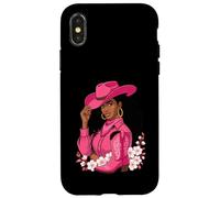 Melanin Cowgirl Boots Rodeo Western Afro Black History Case for iPhone X/XS