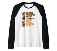 Melanin Ebony Chocolate Mocha Coffee Cocoa Vintage Raglan Baseball Tee