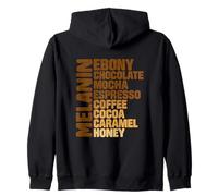 Melanin Ebony Chocolate Mocha Coffee Cocoa Vintage Zip Hoodie