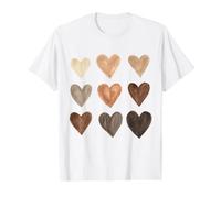 Melanin Hearts Social Justice Equality Unity Protest Value Graphic T-Shirt, Men, White, L