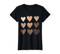 Melanin Hearts Social Justice Equality Unity Protest Value Graphic T-Shirt, Women, Black, XS