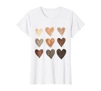 Melanin Hearts Social Justice Equality Unity Protest Value Graphic T-Shirt, Women, White, M