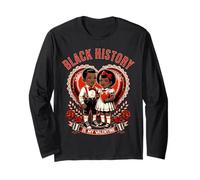 Melanin Kids Girls Black History Month is My Valentine Heart Long Sleeve T-Shirt