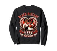 Melanin Kids Girls Black History Month Is My Valentine Heart Sweatshirt