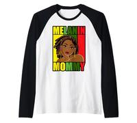 Melanin Mommy African American Mother Black mom Mama Vibes Raglan Baseball Tee