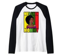 Melanin Mommy African American Mother Black mom Mama Vibes Raglan Baseball Tee