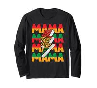 Melanin Mother Mama Afrocentric Leopard Print Black Mom Long Sleeve T-Shirt