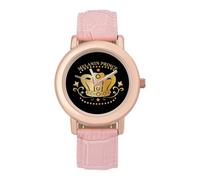 Melanin Prince Women's Wrist Watch Fashion Wristwatches with Pink Strap Gifts for Women Mother Wife Birthday