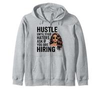 Melanin Queen Hustle Quote for Black Woman Entrepreneur Zip Hoodie