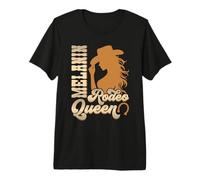 Melanin Rodeo Queen Bronc Riding Black Cowgirl Premium T-Shirt