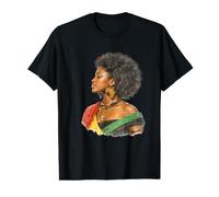 Melanin Woman Afro Hair Ankh Africa Map Earring Value Graphic T-Shirt