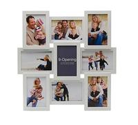 MELANNCO 18 x 18 Inch 9 Opening Photo Collage Frame, Displays Four 4x6 and Five 6x4 Inch Photos, White