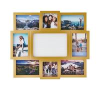 MELANNCO Customizable Letterboard 8-Opening Photo Collage, 19 x 17 Inch, Gold, 18.78x16.18x0.75 Inch