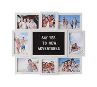 MELANNCO Letter Board with 8 Opening Photo Collage, Distressed White, 19 x 17 inch-8-Opening