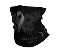Melanoma Awareness Ribbon Flower Butterfly Unisex Face Covering Scarf Windproof Neck Warmer Soft Bandana For Cycling Skiing Cold Weather Winter