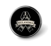 Melanoma Cancer Ribbon Round Brooch Metal Pin Badges Fashion Lapel Pins Jewellery Unisex