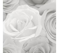 Melany Rose Grey Wallpaper AF0014 - Large Grey Rose Pattern with Mica Shine, Paste-the-Paper, Wipeable - Ideal for Feature Walls