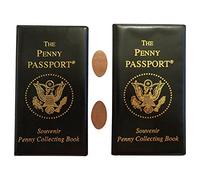 MELARQT Two-Pack of Penny Passport Souvenir Collecting Book with Free Pressed Pennies