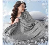 Melasa Cooling Blanket for Night Sweats, Cool Blanket Throw with Q-max>0.45 Double-sided Cooling Fiber, Lightweight Breathable Soft Blanket for Summer to Keep Body Cool for Hot Sleepers,150x200cm