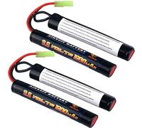 melasta 2 Pack 9.6V 1600mAh Butterfly Nunchuck NIMH Battery Pack Compatible with Mini Tamiya Airsoft Guns M4, G36, M110, SR25, M249, M240B, M14, RPK, PKM, L85, AUG, G3