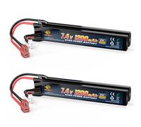 melasta 7.4V 1200mAh Airsoft Lipo Batteries for Airsoft Guns, Lipo Battery Pack with 25C Deans-T Connector, 2 Pack