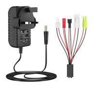 melasta Intelligent 2.4V 3.6V 4.8V 6V 7.2V 8.4V 9.6V 10.8V 12V Nimh/Nicd Rechargeable Battery Charger for 2-10S Airsoft Battery RC Car with Standard Tamiya/Mini Tamiya SM-2P/JST/Huanqi Connector